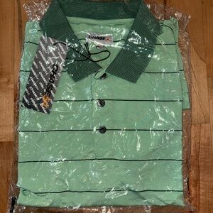 Chaser Mint Green Striped Polo Shirt